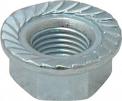 Value Collection - 1/2-20, 1.031" Flange Diam, Serrated Flange Nut - Grade Grade 2 Steel, Zinc-Plated Finish, 0.458" Flange Height - Benchmark Tooling