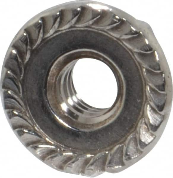 Value Collection - #10-24, 1/2" Flange Diam, Serrated Flange Nut - Grade 18-8 Stainless Steel, 7/32" Flange Height - Benchmark Tooling