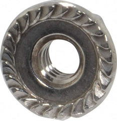 Value Collection - #10-24, 1/2" Flange Diam, Serrated Flange Nut - Grade 18-8 Stainless Steel, 7/32" Flange Height - Benchmark Tooling