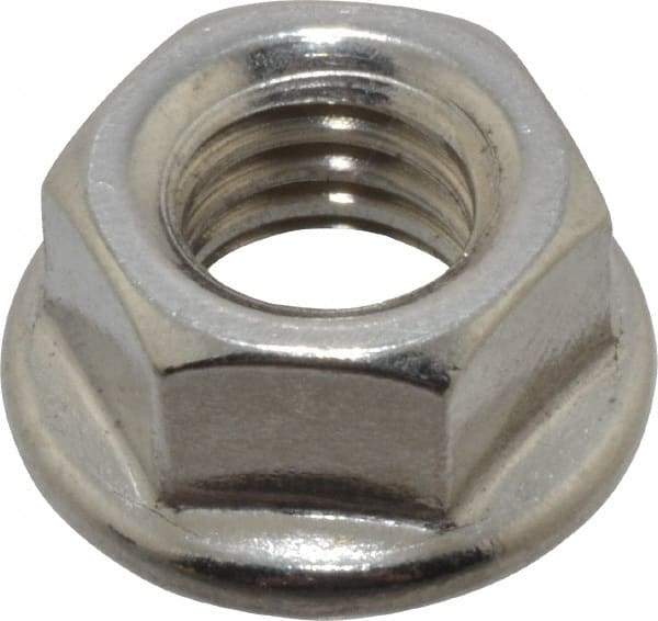 Value Collection - 3/8-16, 3/4" Flange Diam, Serrated Flange Nut - Grade 18-8 Stainless Steel, 0.347" Flange Height - Benchmark Tooling