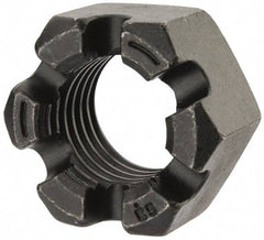 Value Collection - 1-3/4 - 5 UNC Grade 2 Steel Slotted Locknut - 2-5/8" Width Across Flats, 1-1/2" High, Uncoated - Benchmark Tooling