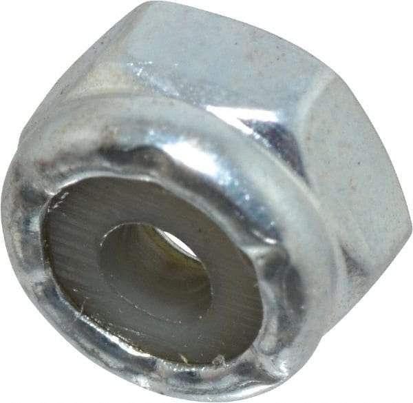 Value Collection - #4-40 UNC Grade 2 Hex Lock Nut with Nylon Insert - 1/4" Width Across Flats, 5/32" High, Zinc-Plated Finish - Benchmark Tooling