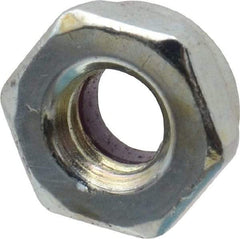 Value Collection - 1/4-20 UNC Grade 2 Hex Jam Lock Nut with Nylon Insert - 7/16" Width Across Flats, 7/32" High, Zinc-Plated Finish - Benchmark Tooling