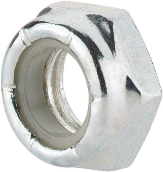 Value Collection - 3/8-16 UNC Grade 2 Hex Jam Lock Nut with Nylon Insert - 9/16" Width Across Flats, 9/32" High, Zinc-Plated Finish - Benchmark Tooling