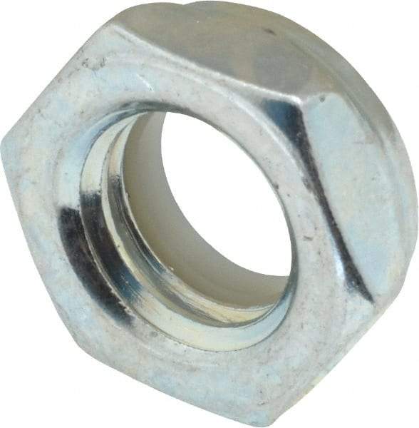 Value Collection - 1/2-13 UNC Grade 2 Hex Jam Lock Nut with Nylon Insert - 3/4" Width Across Flats, 21/64" High, Zinc-Plated Finish - Benchmark Tooling