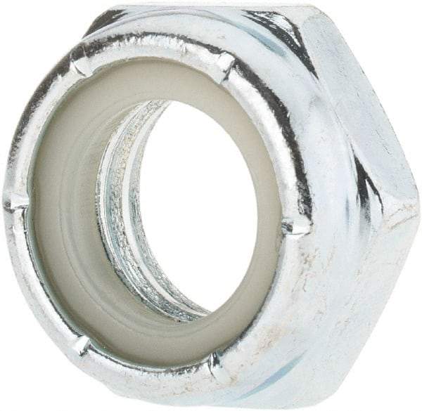 Value Collection - 5/8-11 UNC Grade 2 Hex Jam Lock Nut with Nylon Insert - 15/16" Width Across Flats, 9/64" High, Zinc-Plated Finish - Benchmark Tooling