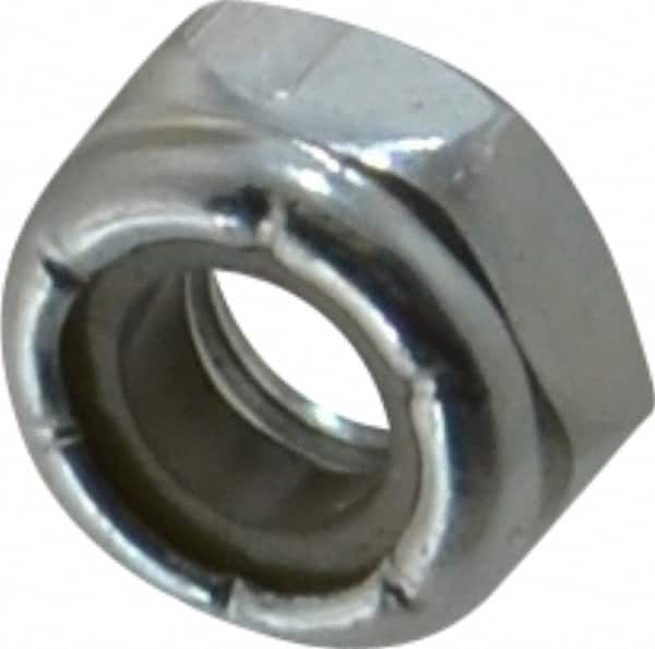 Value Collection - 1/4-28 UNF Grade 2 Hex Jam Lock Nut with Nylon Insert - 7/16" Width Across Flats, 7/32" High, Zinc-Plated Finish - Benchmark Tooling