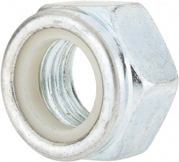 Value Collection - M20x2.50 Metric Coarse Grade 8 Hex Lock Nut with Nylon Insert - 20mm High, Zinc-Plated Finish - Benchmark Tooling