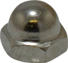 Value Collection - #6-32 UNC, 5/16" Width Across Flats, Nickel Plated, Steel Acorn Nut - 1/4" Overall Height, Grade 2 - Benchmark Tooling