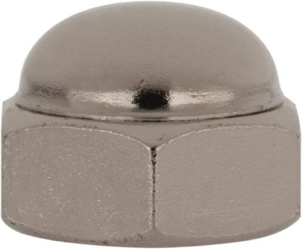 Value Collection - 1/2-13" UNC, 3/4" Width Across Flats, Nickel Plated, Steel Acorn Nut - 9/16" Overall Height, Grade 2 - Benchmark Tooling