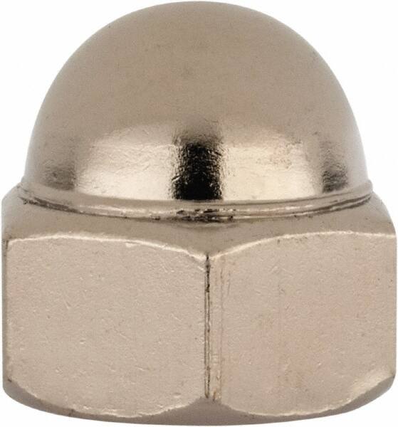 Value Collection - 5/8-11" UNC, 15/16" Width Across Flats, Nickel Plated, Steel Acorn Nut - 51/64" Overall Height, Grade 2 - Benchmark Tooling