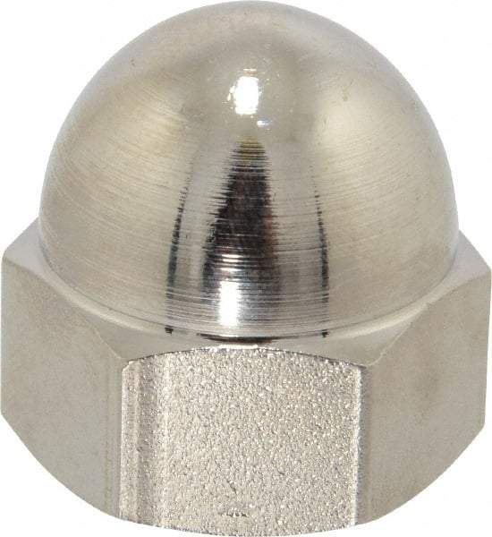 Value Collection - 3/4-10" UNC, 1/16" Width Across Flats, Nickel Plated, Steel Acorn Nut - 1" Overall Height, Grade 2 - Benchmark Tooling