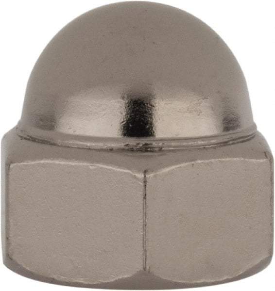 Value Collection - 7/16-20" UNF, 5/8" Width Across Flats, Nickel Plated, Steel Acorn Nut - 11/16" Overall Height, Grade 2 - Benchmark Tooling