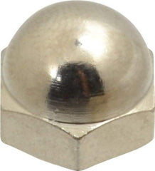 Value Collection - 1/4-28" UNF, 7/16" Width Across Flats, Nickel Plated, Brass Acorn Nut - 21/64" Overall Height - Benchmark Tooling