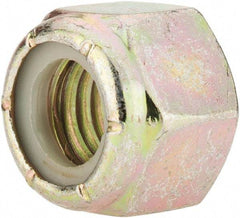 Value Collection - 1/2-13 UNC Grade 8 Hex Lock Nut with Nylon Insert - 3/4" Width Across Flats, 39/64" High, Zinc Yellow Dichromate Finish - Benchmark Tooling