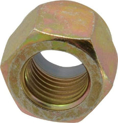 Value Collection - 3/8-24 UNF Grade 8 Hex Lock Nut with Nylon Insert - 9/16" Width Across Flats, 15/32" High, Zinc Yellow Dichromate Finish - Benchmark Tooling