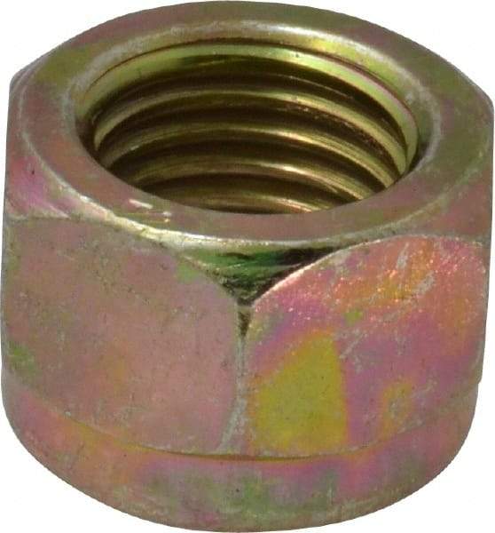 Value Collection - 7/16-20 UNF Grade 8 Hex Lock Nut with Nylon Insert - 11/16" Width Across Flats, 15/32" High, Zinc Yellow Dichromate Finish - Benchmark Tooling