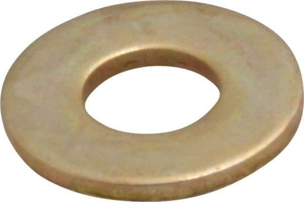 Value Collection - #10 Screw, Grade 8 Steel USS Flat Washer - 1/4" ID 3/64" Thick, Zinc Yellow Dichromate Finish - Benchmark Tooling