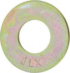 Value Collection - 1-1/4" Screw, Grade 8 Steel USS Flat Washer - 1-3/8" ID x 3" OD, 11/64" Thick, Zinc Yellow Dichromate Finish - Benchmark Tooling