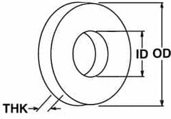 Value Collection - M48 Screw, Grade 316 Stainless Steel Standard Flat Washer - 50mm ID x 92mm OD, Plain Finish - Benchmark Tooling