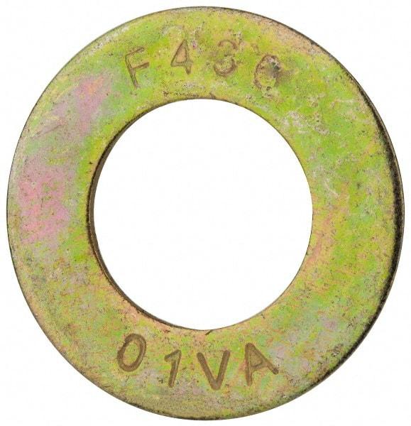 Value Collection - 1-1/4" Screw, Grade 8 Steel SAE Flat Washer - 1-3/8" ID x 2-1/2" OD, 5/32" Thick, Zinc Yellow Dichromate Finish - Benchmark Tooling
