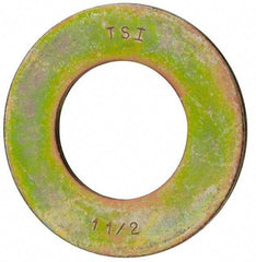 Value Collection - 1-1/2" Screw, Grade 8 Steel SAE Flat Washer - 1-9/16" ID x 3" OD, 5/32" Thick, Zinc Yellow Dichromate Finish - Benchmark Tooling