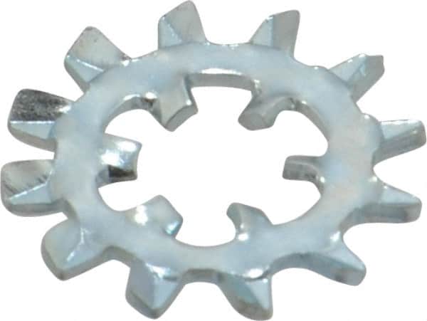 Value Collection - #10 Screw, 0.204" ID, Steel Internal Tooth & External Tooth Lock Washer - 0.61" OD, Zinc-Plated, Grade 2 - Benchmark Tooling