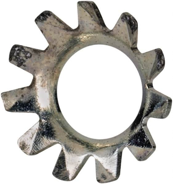Value Collection - #8 Screw, 0.177" ID, Steel External Tooth Lock Washer - 0.322" OD, Zinc-Plated, Grade 2 - Benchmark Tooling