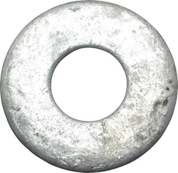 Value Collection - 1" Screw, Steel USS Flat Washer - 1-1/16" ID x 2-1/2" OD, 11/64" Thick, Galvanized Finish - Benchmark Tooling
