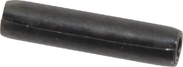 Made in USA - 7/32" Diam x 1" Long Coiled Spring Pin - Grade 1070-1090 Alloy Steel, Black Oxide Finish - Benchmark Tooling