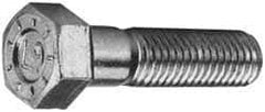 Made in USA - 3/8-16 UNC, 1/2" Length Under Head Hex Head Cap Screw - Fully Threaded, Grade L9 Alloy Steel, Zinc Yellow Dichromate Finish, 9/16" Hex - Benchmark Tooling