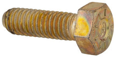 Hex Head Cap Screw: 5/16-18 x 1″, Grade L9 Steel, Zinc Yellow Dichromate Finish Fully Threaded