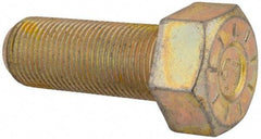 Made in USA - 3/4-16 UNF, 2" Length Under Head Hex Head Cap Screw - Fully Threaded, Grade L9 Alloy Steel, Zinc Yellow Dichromate Finish, 1-1/8" Hex - Benchmark Tooling