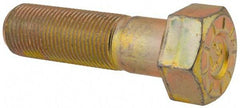 Made in USA - 7/8-14 UNF, 3" Length Under Head Hex Head Cap Screw - Partially Threaded, Grade L9 Alloy Steel, Zinc Yellow Dichromate Finish, 1-5/16" Hex - Benchmark Tooling