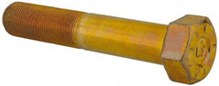 Made in USA - 1-1/4 - 12 UNF, 7" Length Under Head Hex Head Cap Screw - Partially Threaded, Grade L9 Alloy Steel, Zinc Yellow Dichromate Finish, 1-7/8" Hex - Benchmark Tooling