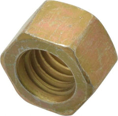 Value Collection - 3/8-16 UNC Steel Right Hand Hex Nut - 9/16" Across Flats, 21/64" High, Zinc Yellow Dichromate Cad & Waxed Finish - Benchmark Tooling