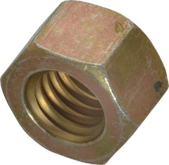 Value Collection - 7/16-14 UNC Steel Right Hand Hex Nut - 11/16" Across Flats, 3/8" High, Zinc Yellow Dichromate Cad & Waxed Finish - Benchmark Tooling