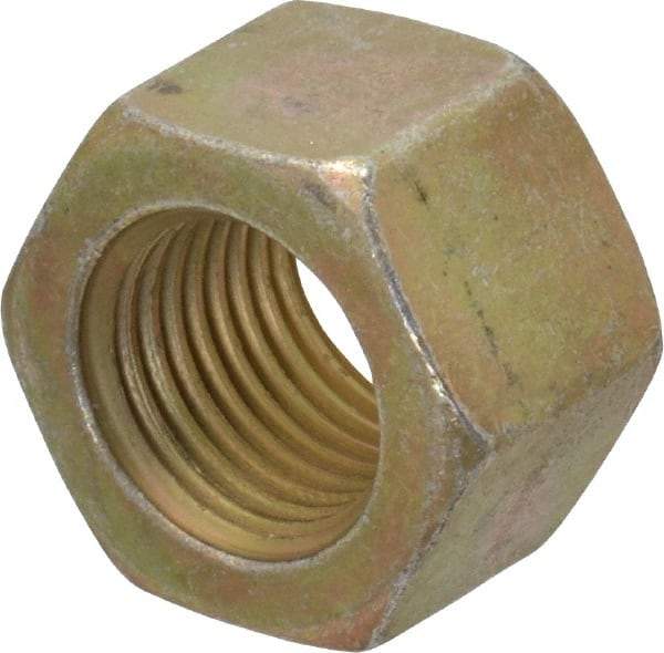 Value Collection - 1/2-20 UNF Steel Right Hand Hex Nut - 3/4" Across Flats, 1/2" High, Zinc Yellow Dichromate Cad & Waxed Finish - Benchmark Tooling