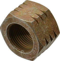 Made in USA - 1-14 UNF Steel Right Hand Hex Nut - 1-1/2" Across Flats, 55/64" High, Zinc Yellow Dichromate Cad & Waxed Finish - Benchmark Tooling