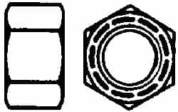 Value Collection - 1-1/4 - 12 UNF Grade C Hex Lock Nut with Distorted Thread - 1-7/8" Width Across Flats, 1" High, Cadmium Clear-Plated Finish - Benchmark Tooling