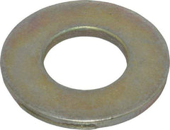 Made in USA - 1/2" Screw, Grade 9 Steel SAE Flat Washer - Zinc Yellow Dichromate Finish - Benchmark Tooling