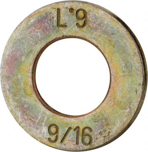 Made in USA - 9/16" Screw, Grade 9 Steel SAE Flat Washer - Benchmark Tooling
