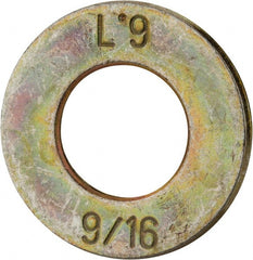 Made in USA - 9/16" Screw, Grade 9 Steel SAE Flat Washer - Benchmark Tooling