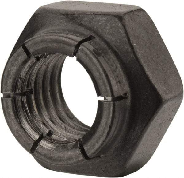 Flex-Loc - 1/2-13 UNC Grade 2 Heavy Hex Lock Nut with Expanding Flex Top - Uncoated, Meets Military Specifications - Benchmark Tooling