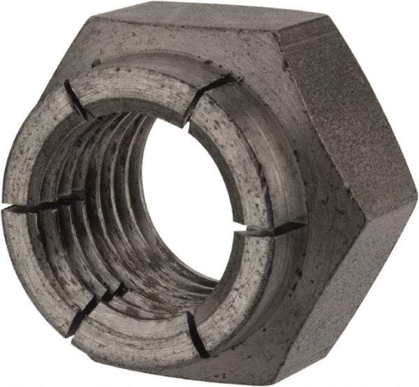 Flex-Loc - 1-8 UNC Grade 2 Heavy Hex Lock Nut with Expanding Flex Top - Uncoated, Meets Military Specifications - Benchmark Tooling