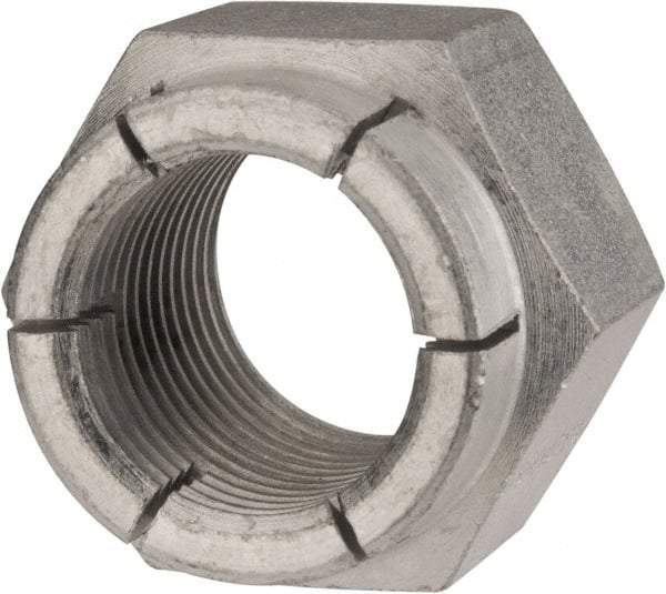 Flex-Loc - 1-12 UNF Grade 2 Hex Lock Nut with Expanding Flex Top - 1-7/16" Width Across Flats, Cadmium-Plated Finish - Benchmark Tooling