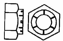 Flex-Loc - #2-56 UNJC Grade 2 Hex Lock Nut with Expanding Flex Top - Cadmium-Plated Finish, Meets Military Specifications - Benchmark Tooling