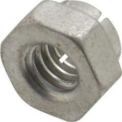 Flex-Loc - 1/4-20 UNC Grade 2 Hex Lock Nut with Expanding Flex Top - 19/64" High, Cadmium-Plated Finish, Meets Military Specifications - Benchmark Tooling