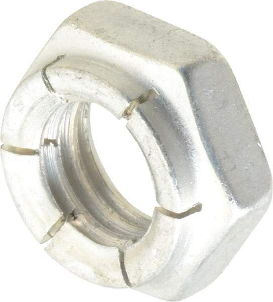 Flex-Loc - 1/2-13 UNC Grade 2 Hex Lock Nut with Expanding Flex Top - 21/64" High, Cadmium-Plated Finish, Meets Military Specifications - Benchmark Tooling