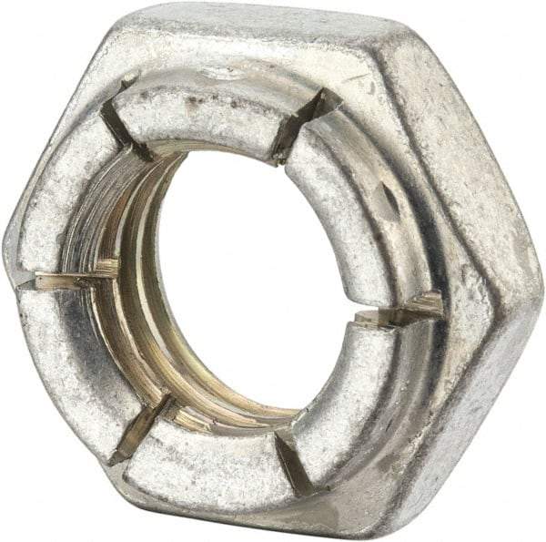 Flex-Loc - 5/8-11 UNC Grade 2 Hex Lock Nut with Expanding Flex Top - 15/16" Width Across Flats, Cadmium-Plated Finish, Meets Military Specifications - Benchmark Tooling